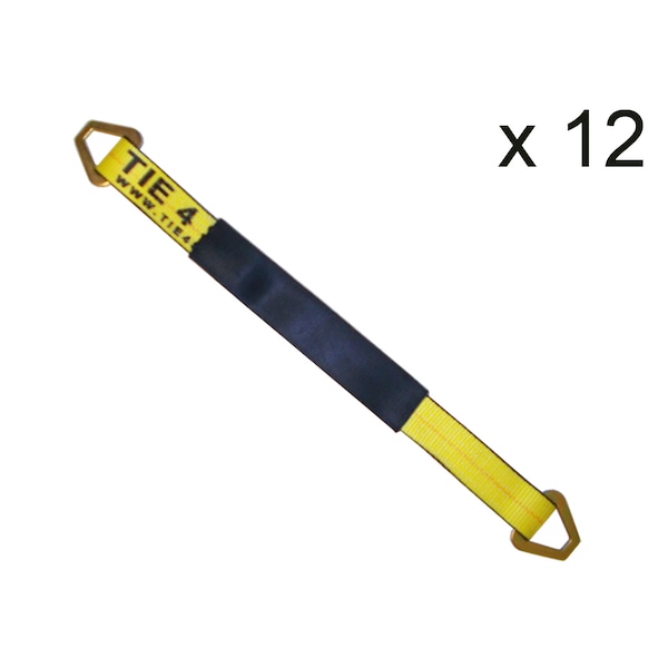 2" x 72" Axle Straps w/ Sleeve & D Rings, WLL: 3, 333 lbs., PK12